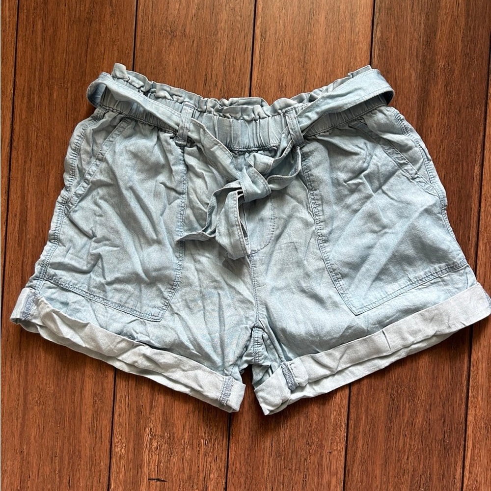 Aerie Paperbag chambray denim shorts | XS